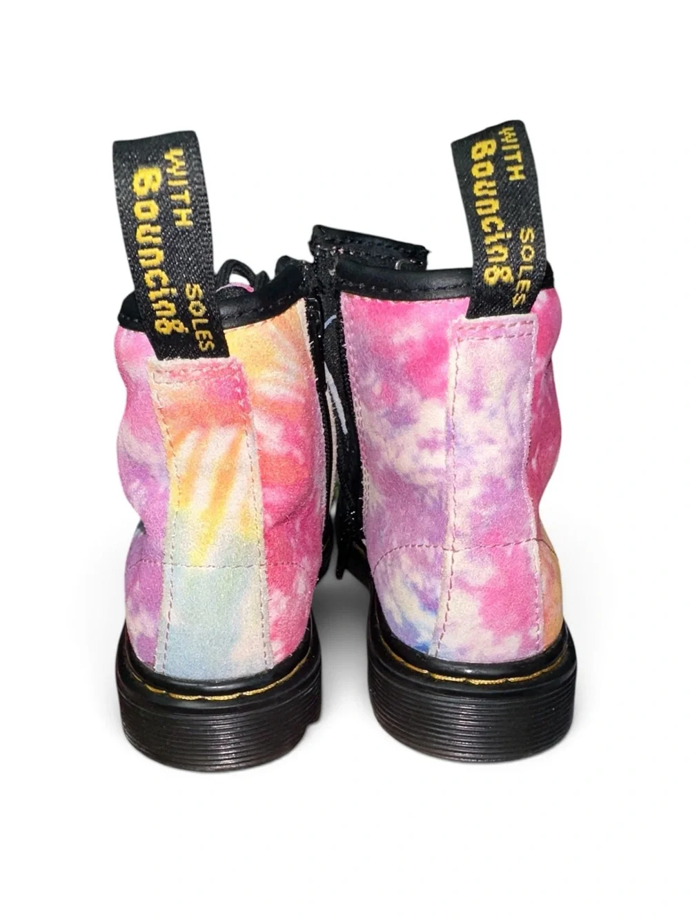 Dr. Martens Little Kids' 1460 Suede Tie-Dye Lace-Up Boots with Zipper Sides